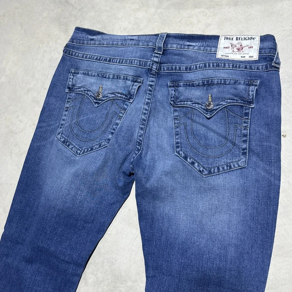 True Religion Rocco Relaxed Skinny Jeans Men's Size 40x35 Medium Light Wash Blue